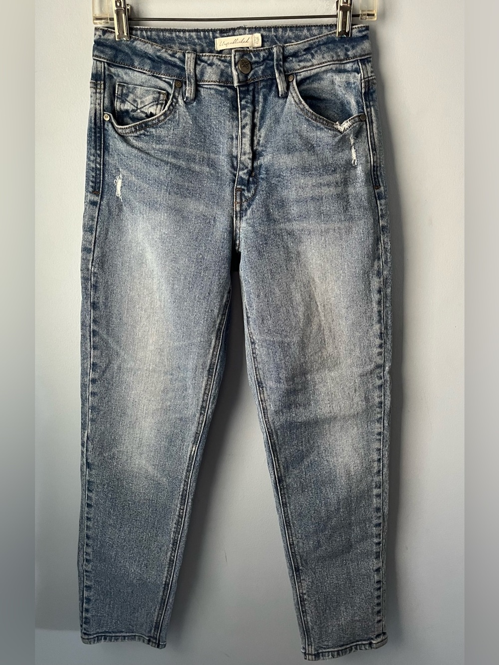 Unpublished Anthropologie Light Blue High-Rise Tapered Ankle Mom Jeans Size 26